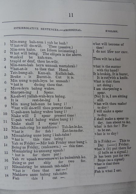 Dialect: Threlkeld c1827, Interrogative sentences p11